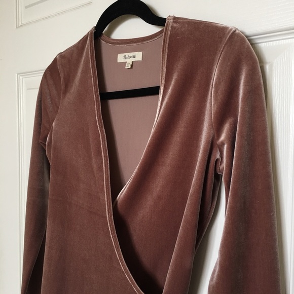 MADEWELL VELVET WRAP LONG SLEEVE SHIRT IN SZ XXS - Picture 4 of 6